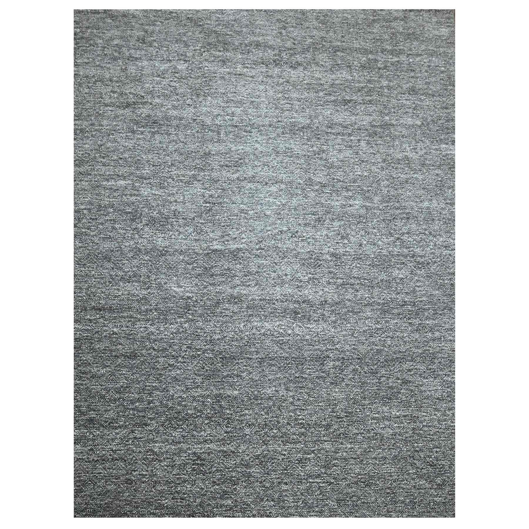 9'x12'2" Carbon Gray, Kohinoor Herat Pattern, Small Geometric Repetitive Diamond Design, Hand Knotted, Soft Wool, Tone On Tone, Oriental Rug 